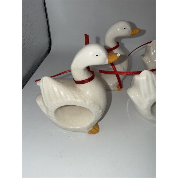 Geese Porcelain Napkin Holders 6 As Is - Picture 4 of 7